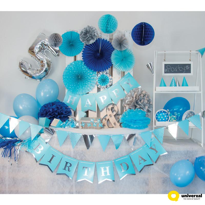 Dekoracija dečijeg rođendana uz Octopus Party plave i srebrne kolekcije