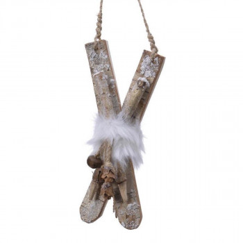 DEKORATIVNI UKRAS SKIJE DRVENE 6X10X25CM 724035 