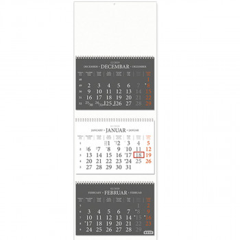 70.073.90 KALENDAR POSLOVNI TRODELNI 3X12 LISTA BELI 
