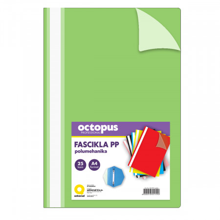 FASCIKLA A4 POLUMEHANIKA 25/1 ZELENA SVETLO UNI UNL-0514 