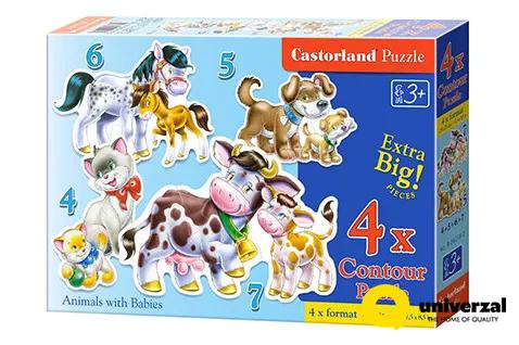 PUZZLE 4U1(4+5+6+7) DELOVA B-04218-2 ANIMALS WITH BABIES CASTORLAND 