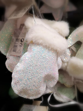 UKRAS NOVOGODIŠNJI POLYESTER GLITTER 1X9X10CM WHITE 610427 