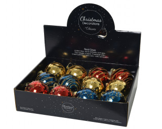 KUGLA NOVOGODIŠNJA STAKLENA 8CM MIX 061048 