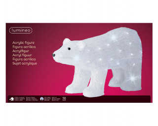 NOVOGODIŠNJA FIGURA MEDVED SA LED SVETLOM 61X21X33CM 490929 