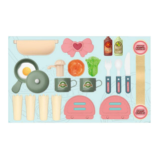 KUHINJSKI SET 25PCS U KOFERU PINK LUNA 622043 