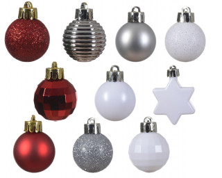 KUGLA NOVOGODIŠNJA 30/1 3CM GLITER MIX 029222 