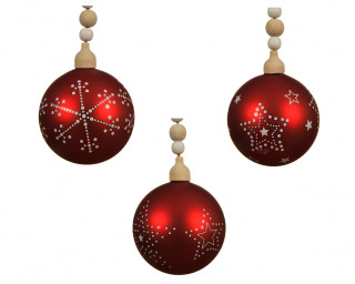 KUGLA NOVOGODIŠNJA STAKLENA 8CM CRVENA 060657 