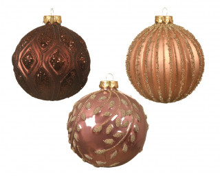 KUGLA NOVOGODIŠNJA STAKLENA 10CM PINK 062613 