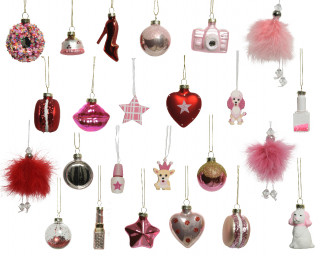ADVENT UKRASI SET STAKLENI 68.5X6/.5X5.5CM 121006 