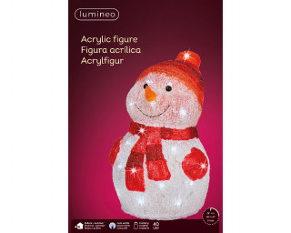 FIGURA NOVOGODIŠNJA SNEŠKO SA LED SVETLOM 25X25X35CM 491157 