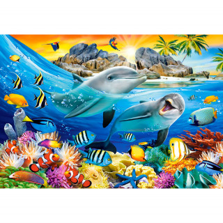 PUZZLE 1000 DELOVA C-104611-2 DOLPHINS IN THE TROPICS CASTORLAND 