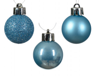 KUGLA NOVOGODIŠNJA 3CM 14/1 PLAVA SVETLO 022609 