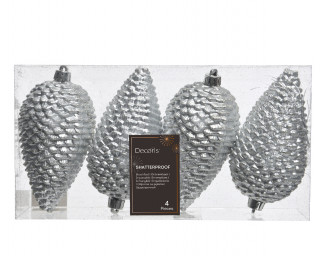 NOVOGODIŠNJI UKRAS ŠIŠARKA 12CM 4/1 SREBRNA 028521 