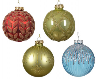 KUGLA NOVOGODIŠNJA 8CM MIX 062640 