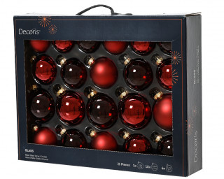 KUGLA NOVOGODIŠNJA STAKLENA 21/1 7CM CRVENA TAMNO 149175 