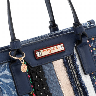 TORBA NICOLE LEE JS17047 DENIM PATCH FW2024 