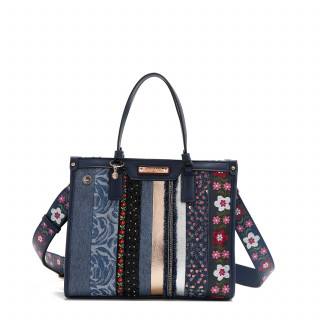 TORBA NICOLE LEE JS17047 DENIM PATCH FW2024 