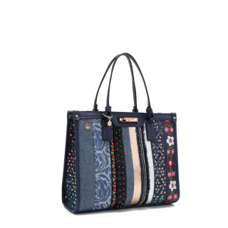 TORBA NICOLE LEE JS17047 DENIM PATCH FW2024 