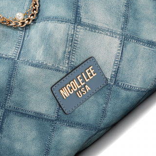 TORBA NICOLE LEE P17089 BLUE CHAIN FW2024 