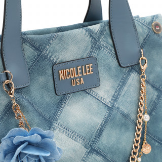 TORBA NICOLE LEE P17091 BLUE CHAIN FW2024 