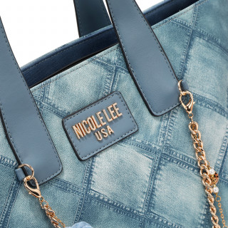 TORBA NICOLE LEE P17093 BLUE CHAIN FW2024 