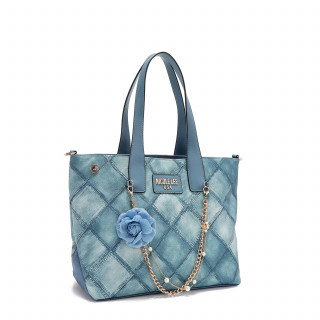 TORBA NICOLE LEE P17093 BLUE CHAIN FW2024 