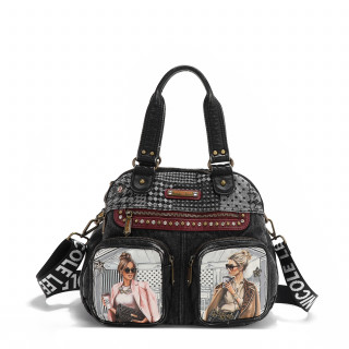 TORBA NICOLE LEE JS17129 DENIM LADIES NIGHT OUT FW2024 