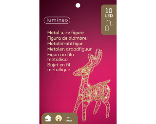 FIGURA NOVOGODIŠNJA IRVAS SA LAMPICAMA 5X12X21CM GOLD/WARM 486651 