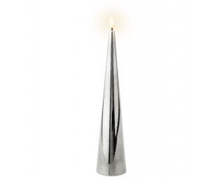 SVEĆA DEKORATIVNA SREBRNA SA LED SVETLOM 5.4X27.5CM 487385 