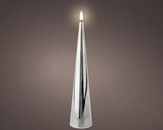 SVEĆA DEKORATIVNA SREBRNA SA LED SVETLOM 5.4X27.5CM 487385 