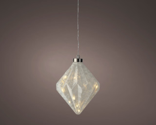 NOVOGODIŠNJI UKRAS DIJAMANT FROST SA LED SVETLOM 16X20CM 487607 