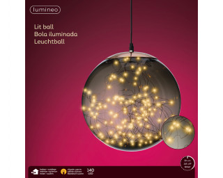 FIGURA NOVOGODIŠNJA LOPTA SA LED SVETLOM 30CM 496665 