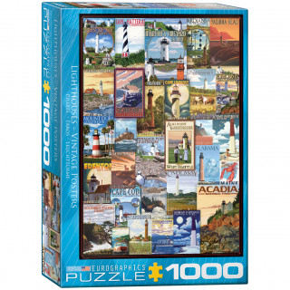 PUZZLE 1000 DELOVA 6000-0779 LIGHTHOUSES VINTAGE POSTERS 
