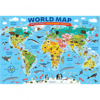PUZZLE 100 DELOVA  6100-5554 ILLUSTRATED MAP OF THE WORLD 