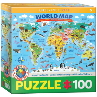 PUZZLE 100 DELOVA  6100-5554 ILLUSTRATED MAP OF THE WORLD 