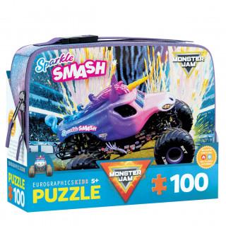 PUZZLE LUNCH BOX  9100-5947 SPARKLE SMASH - MONSTER JAM 