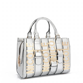 TORBA NICOLE LEE P17203 LOGO WHITE SS2025 