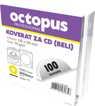 KOVERAT ZA CD 100/1 BELI SA PROZOROM OCTOPUS 