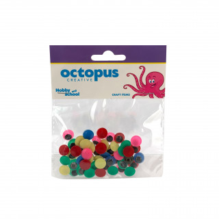 DEKORATIVNE OČI U BOJI 10mm 50kom UNL-0866 OCTOPUS 