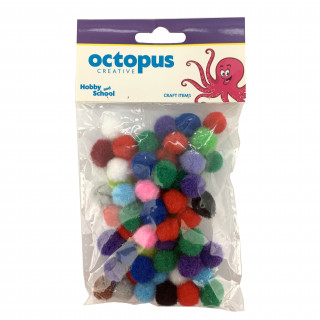 DEKORATIVNE POM POM LOPTICE 15mm 60kom UNL-0902 OCTOPUS 