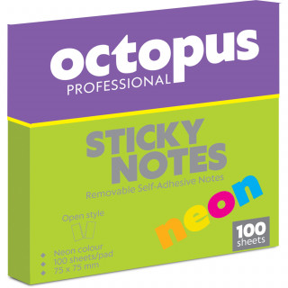 BLOK SAMOLEPLJIVI 75x75 100 LISTA NEON OCTOPUS UNL-0180 