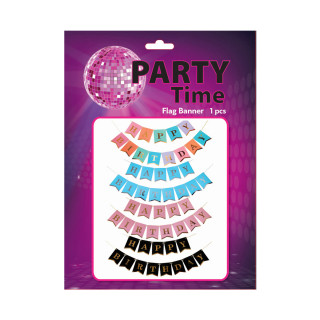 PARTY HAPPY BIRTHDAY BANNER 1/1 PINK UNL-1396 