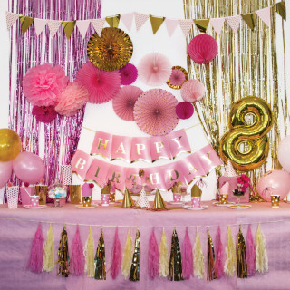 PARTY HAPPY BIRTHDAY BANNER 1/1 PINK UNL-1396 