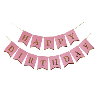 PARTY HAPPY BIRTHDAY BANNER 1/1 PINK UNL-1396 