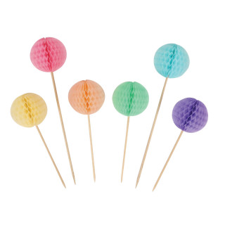 PARTY HONEYCOMB BALL PICK 6/1 PASTEL UNL-1424 