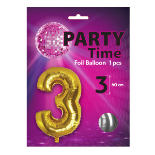 BALON BROJ 3 60cm SREBRNI UNL-1442 