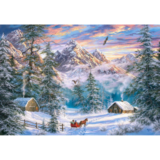 PUZZLE 1000 DELOVA C-104680-2 MOUNTAIN CHRISTMAS CASTORLAND 