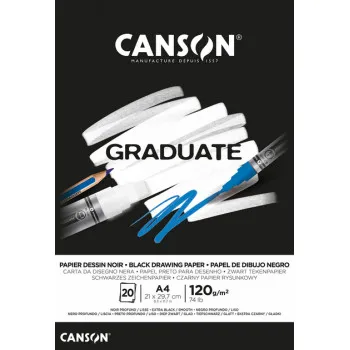 BLOK A4 120g 20 LISTA CANSON BLACK PAPER 400110386 