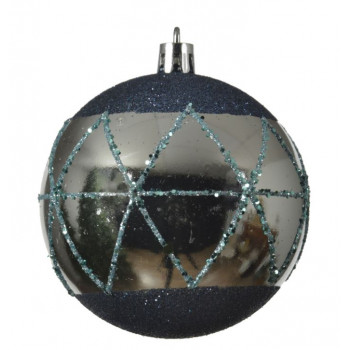KUGLA NOVOGODIŠNJA SHINY GLITTER 8CM SILVER 020988 