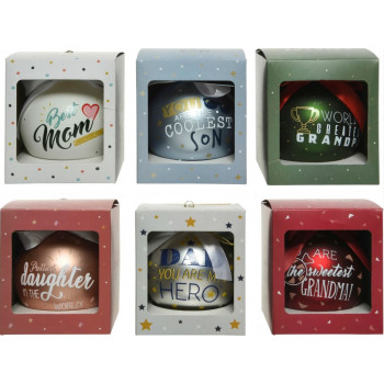 KUGLA NOVOGODIŠNJA STAKLENA 10CM MIX 061840 